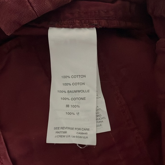 J Crew chino 4” shorts burgundy/wine color size 00 - Picture 3 of 4